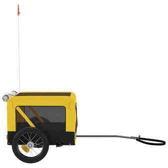 Hondenfietstrailer oxford stof en ijzer geel en zwart 7