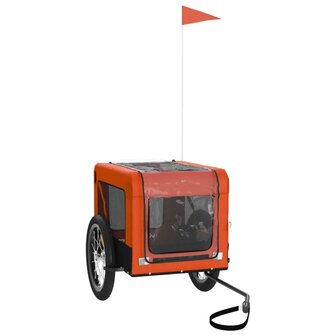 Hondenfietstrailer oxford stof en ijzer oranje en zwart 4