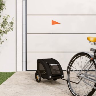 Hondenfietstrailer oxford stof en ijzer zwart 1