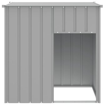 Hondenhok met dak 110x103x109 cm gegalvaniseerd staal grijs 3