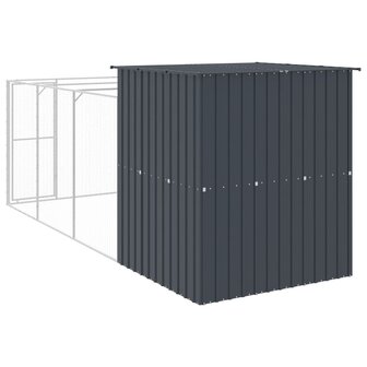 Hondenhok met ren 165x455x181 cm gegalvaniseerd staal antraciet 5