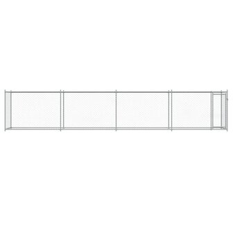 Hondenhok met deur 8x2x1,5 m gegalvaniseerd staal grijs 4