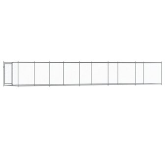 Hondenhok met deur 10x2x1,5 m gegalvaniseerd staal grijs 6
