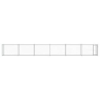 Hondenhok met deur 12x2x1,5 m gegalvaniseerd staal grijs 4