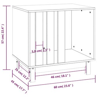 Hondenhok 60x45x57 cm massief grenenhout honingbruin 8
