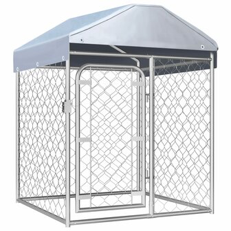 Hondenkennel voor buiten met dak 100x100x125 cm 1
