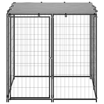 Hondenkennel 110x110x110 cm staal zwart 2