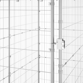 Hondenkennel buiten met dak 110x220x180 cm gegalvaniseerd staal 5