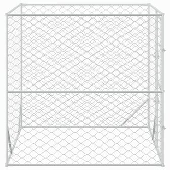 Hondenkennel voor buiten 2x2x2 m gegalvaniseerd staal zilver 4