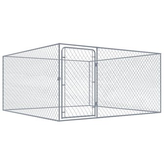 Hondenkennel voor buiten 2x2x1 m gegalvaniseerd staal 1