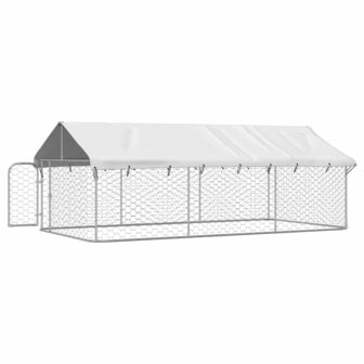 Hondenkennel voor buiten met dak 400x200x150 cm 5