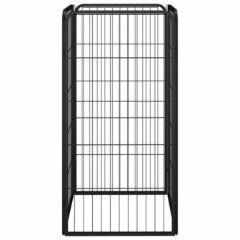 Hondenkennel 4 panelen 50 x 100 cm gepoedercoat staal zwart 2