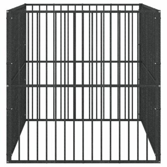 Hondenkennel 4 panelen gepoedercoat staal zwart 5
