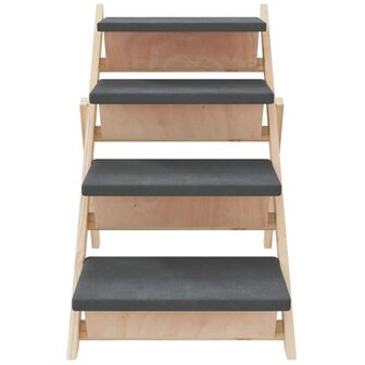 Hondentrap 105x47 cm massief vurenhout grijs 5