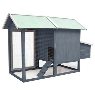 Kippenhok 170x81x110 cm massief grenen- en vurenhout grijs 4