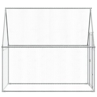 Kippenhok 200x100x190 cm gegalvaniseerd staal zilverkleurig 6