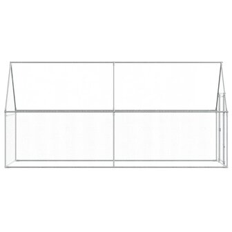 Kippenhok 400x100x190 cm gegalvaniseerd staal zilverkleurig 5