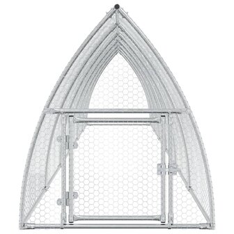 Kippenhok 600x105x120 cm gegalvaniseerd staal zilverkleurig 4