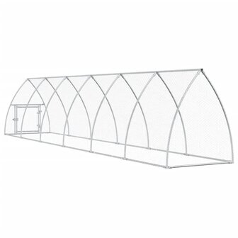 Kippenhok 600x105x120 cm gegalvaniseerd staal zilverkleurig 6