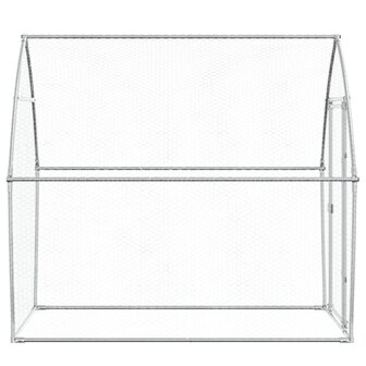 Kippenhok 200x105x182 cm gegalvaniseerd staal zilverkleurig 6