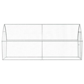 Kippenhok 400x105x182 cm gegalvaniseerd staal zilverkleurig 5