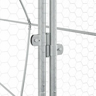 Kippenhok 400x105x182 cm gegalvaniseerd staal zilverkleurig 9