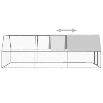 Kippenhok 3x6x2 m gegalvaniseerd staal 4