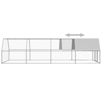 Kippenhok 3x8x2 m gegalvaniseerd staal 4