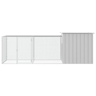 Kippenhok 300x91x100 cm gegalvaniseerd staal grijs 3