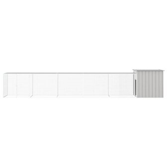 Kippenhok 600x91x100 cm gegalvaniseerd staal grijs 3