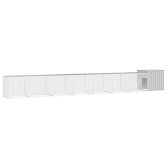 Kippenhok 800x91x100 cm gegalvaniseerd staal grijs 1