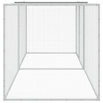 Kippenhok met dak 203x98x90 cm gegalvaniseerd staal lichtgrijs 4