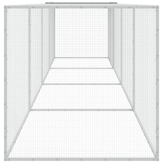Kippenhok met dak 403x98x90 cm gegalvaniseerd staal lichtgrijs 4