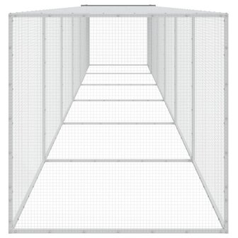 Kippenhok met dak 603x98x90 cm gegalvaniseerd staal lichtgrijs 4