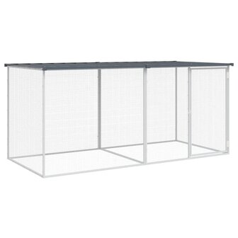 Kippenhok met dak 203x98x90 cm gegalvaniseerd staal antraciet 2