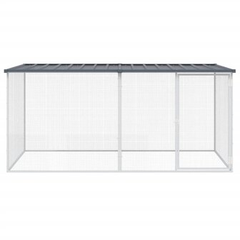 Kippenhok met dak 203x98x90 cm gegalvaniseerd staal antraciet 3