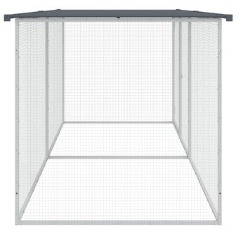 Kippenhok met dak 203x98x90 cm gegalvaniseerd staal antraciet 4