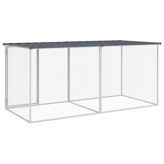 Kippenhok met dak 203x98x90 cm gegalvaniseerd staal antraciet 5
