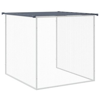 Kippenhok met dak 203x98x90 cm gegalvaniseerd staal antraciet 7