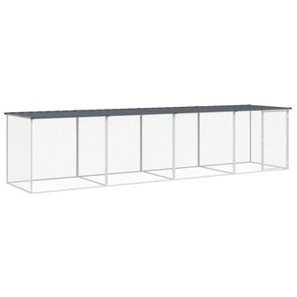 Kippenhok met dak 403x98x90 cm gegalvaniseerd staal antraciet 2