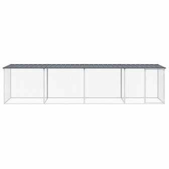 Kippenhok met dak 403x98x90 cm gegalvaniseerd staal antraciet 3