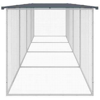 Kippenhok met dak 403x98x90 cm gegalvaniseerd staal antraciet 4