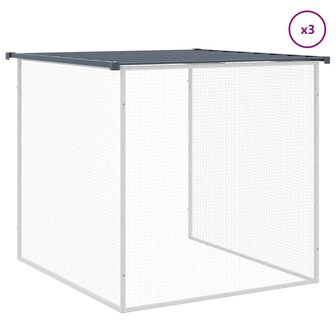 Kippenhok met dak 403x98x90 cm gegalvaniseerd staal antraciet 7