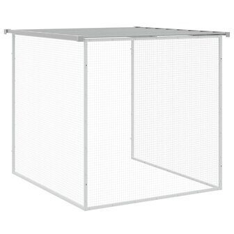 Kippenhok met dak 603x98x90 cm gegalvaniseerd staal lichtgrijs 8