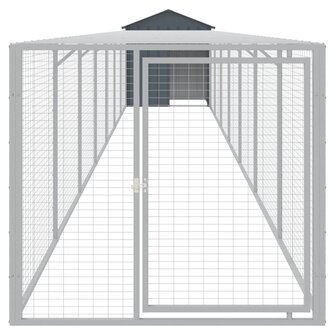 Kippenhok met ren 117x813x123 cm gegalvaniseerd staal antraciet 3