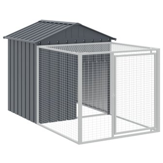 Kippenhok met ren 117x813x123 cm gegalvaniseerd staal antraciet 6