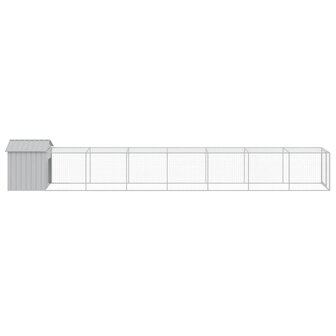 Kippenhok met ren 117x813x123 cm staal lichtgrijs 4