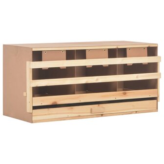 Kippenlegkast 3 compartimenten 96x40x45 cm massief grenenhout 2