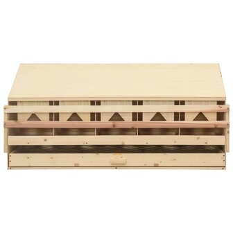 Kippenlegkast 5 compartimenten 117x33x54 cm massief grenenhout 2