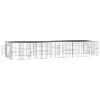 Konijnenkooi met 3 panelen 325x109x54 cm gegalvaniseerd ijzer 4